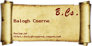 Balogh Cserne névjegykártya